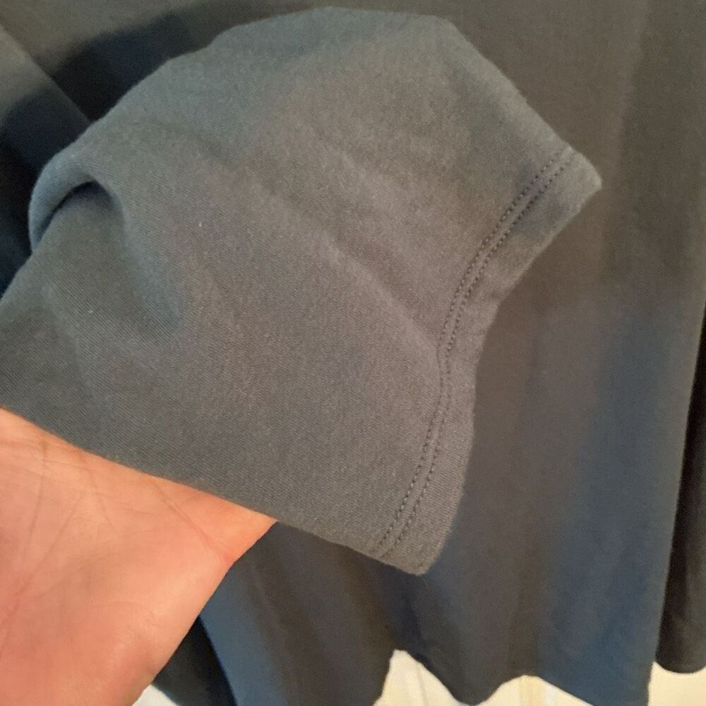 Eileen Fisher Brush Terry Hug Funnel Neck Top Sz 2X Gray Blue - Picture 7 of 10